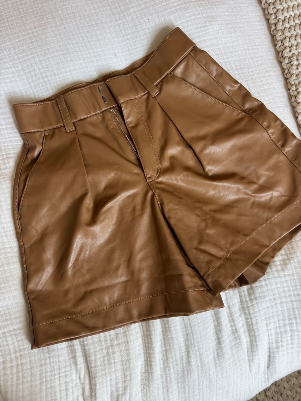Abercrombie vegan leather High-Waist shorts